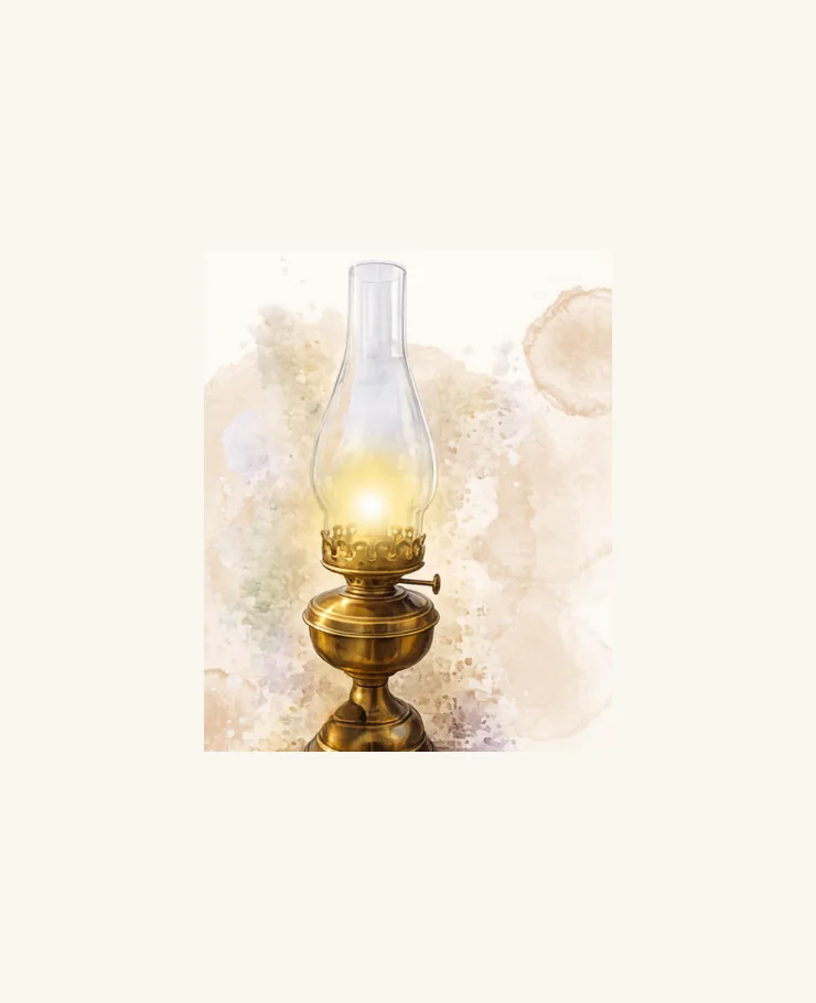 Traditional lamp illustration from the AABYARI brochure